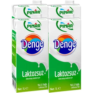 Denge Laktozsuz Süt 1 Lt x 4'lü Paket