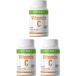 Portakal Aromalı C Vitamini 62 Çiğneme Tableti x 3 Adet