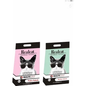 Real Cat Kedi Kumu,en Iyi Topaklanan Bentonit Kedi Kumu, 2ADET x 10L
