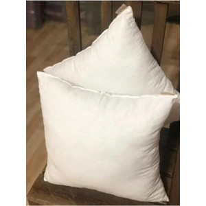 Beyaz 2 Adet Fermuarlı Kırlent Kılıfı Iç Yastığı 45X45 cm 400 Gram