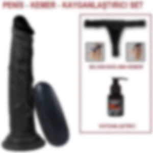 Odins Shop 18,5 Cm Belden Bağlamalı Titreşimli Dildo Penis Set