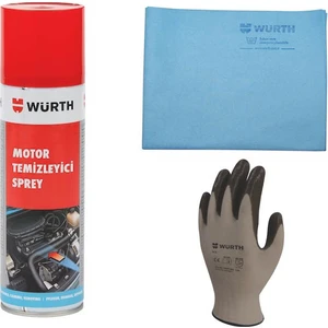 Motor Temizleme Spreyi +  Mikrofiber Bez + Würth Eldiven