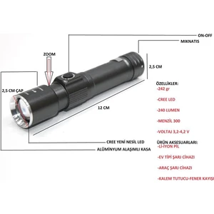 F.b.ı F-90 Aluminyum Kaplama Mıknatıslı El Feneri