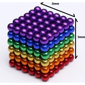 Renkli Manyetik Mıknatıs Toplar 3mm 216 Adet