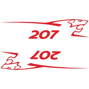 Sticker Fabrikası Peugeot 207 2 Adet Takım Oto Sticker 00688