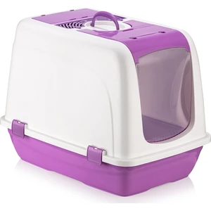 Büyük Kapalı Kedi Tuvaleti Violet/eflatun
