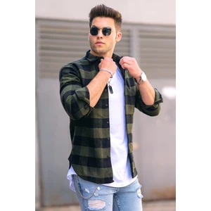 Ekoseli Haki Gömlek 4664