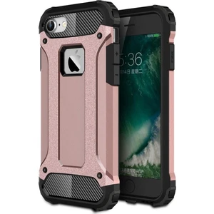 Case World Apple iPhone 8 Kapak Çift Katmanlı Zırh Tank Kılıf Rose Gold