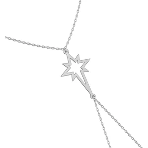 İndigo Takı Sade Kutup Yıldızı Beyaz Gümüş Şahmeran