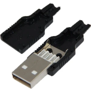 2Adet 4 pin A Erkek Plastik Kapak İle USB Soket Bağlayıcı  Fiş Lehim Tipi Bağlayıcı