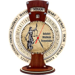 Serem Hediyelik Sonsuz Maya Takvimli Saat Themis Adalet