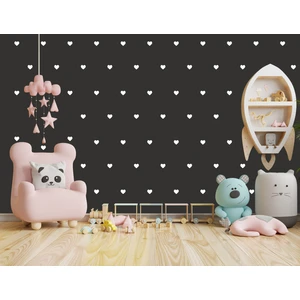 Elka Bayrak Mat Beyaz 3,5 cm Kalp Desenli Duvar Sticker 70 Adet