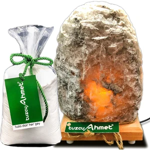 Tuzcu Ahmet 5-6 kg Elde Çekiçlenmiş Çankırı Tuz Lambası 1 kg Kaya Tuzu Hediyeli