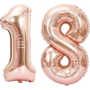 Beysus Rakam Folyo Balon 18 On Sekiz Yaş Rose Gold