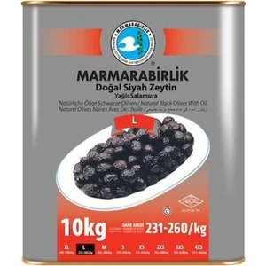 L Alaca Baş Boy Salamura Siyah Zeytin 231-260 10 kg Teneke