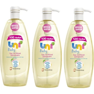 Uni Baby Saç ve Vücut Şampuanı 900 ml 3 'lü