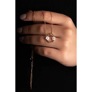 Zarif Silver Sedef Taşlı Papatya Kolye Rose Altın Kaplama Gümüş 925 Ayar