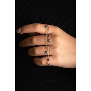 Zarif Silver Nazar Boncuklu Rose Altın Kaplama 925 Ayar  Kadın Gümüş Bileklik