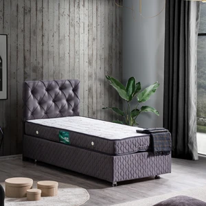 Vita Tek Kişilik Baza Başlık Comfort Yatak Seti - Antrasit Gri