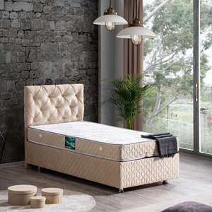 Vita Tek Kişilik Baza Başlık Comfort Yatak Seti - Bej