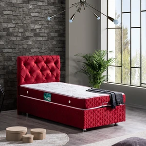 Vita Tek Kişilik Baza Başlık Comfort Yatak Seti - Bordo