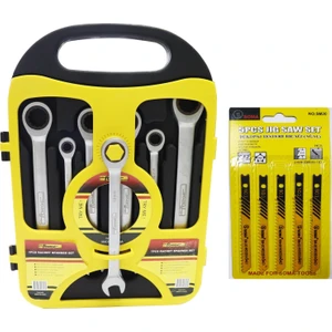 Makro Yapı 7 Li Cırcır Anahtar Seti 7 Parça Anahtar Takımı ve Soma 5 Li Dekopaj Ucu