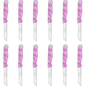 Mermer Desen Meyve Bıçağı 12'li Pembe