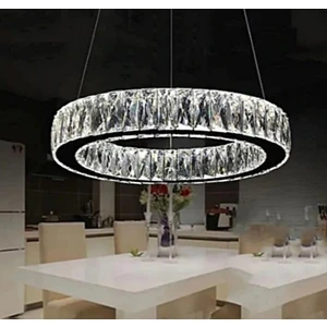 A+ Modern Sarkıt Kristal Taşlı Power LED Avize Kumandalı 3 Renk BURENZE81