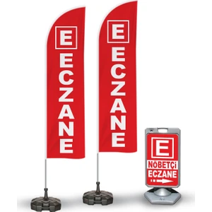 Nöbetçi Eczane Temalı 2 Yelken Bayrak ve A Tabela Reklam Paketi