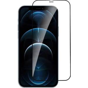 Case 4U Apple iPhone 12 Mini Tam Kaplayan Tamperli Cam Ekran Koruyucu Curved Kırılmaz Kenar