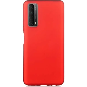 Case 4U Huawei P Smart 2021 Kılıf Klasik Mat Renkli Yumuşak Premier Silikon Kırmızı