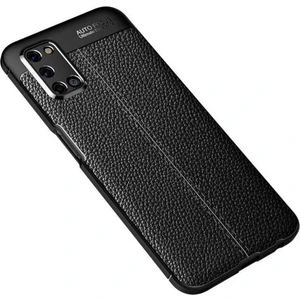 Case 4U Oppo A52 Kılıf Rugan Armor Deri Görünümlü Yüksek Kalite Silikon Niss Siyah