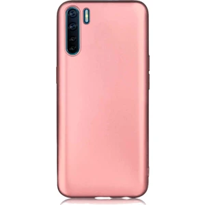 Case 4U Oppo A91 Kılıf Klasik Mat Renkli Yumuşak Premier Silikon Rose Gold