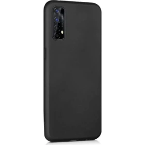 Case 4U Oppo Realme 7 Kılıf Klasik Mat Renkli Yumuşak Premier Silikon Siyah