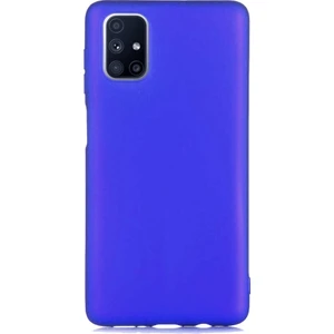 Case 4U Samsung Galaxy M51 Kılıf Klasik Mat Renkli Yumuşak Premier Silikon Saks Mavi
