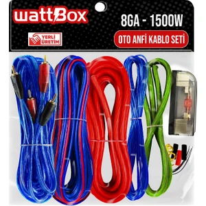 Oto Anfi Kablo Seti Full 8ga 1500W Wattbox