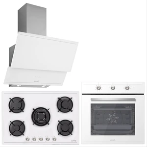 Luno Ankastre Beyaz Set ( 3420W90CM Davlumbaz 6503W Fırın CS5365 Ocak 75CM )