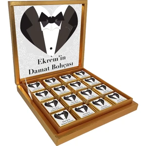 Diva Çikolata Isimli Damat Bohçası Çikolatası (32 'li Madlen Çikolata) Altın Kutu
