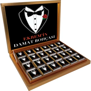 Diva Çikolata Isimli Damat Bohçası Çikolatası (48 'li Madlen Çikolata) Altın Kutu