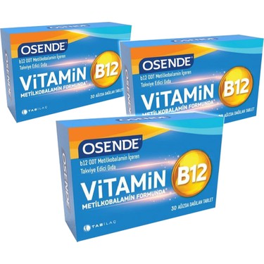 tab ilac a s osende vitamin b12 30 tablet x 3 adet fiyati