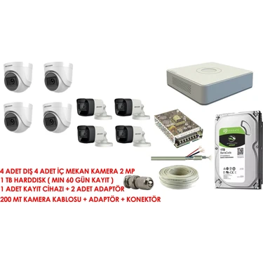 Hikvision 8'li Set 2 Mp Hd Kamera