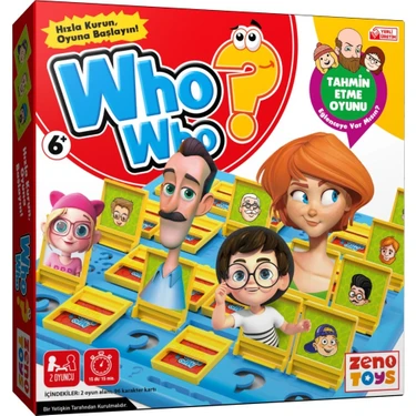 Zeno Toys Who Who Bil Bakalım Kutu Oyunu 2 Kişilik Eğlenceli Tahmin Oyunu 6 Yaş ve