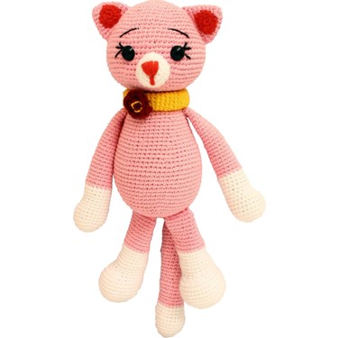 Made By Elif Ce Amigurumi Organik El Orgusu Pembe Kedi Uyku Fiyati
