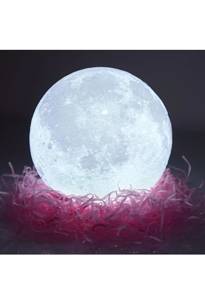 Orijinaldükkan Beyaz Işıklı Moonlight Dolunay Gece Lambası Aydınlatma Hediyelik