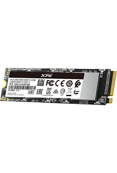 Adata XPG SX8100 512GB 3500/2400MB/s M.2 PCIe NVMe SSD ASX8100NP-512GT-C