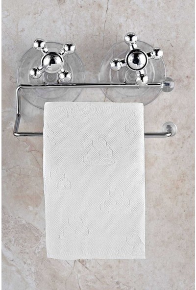 Karhome Avm Vantuzlu Tuvalet Kağıtlık Wc Kağıtlık Krom Paslanmaz 17 cm