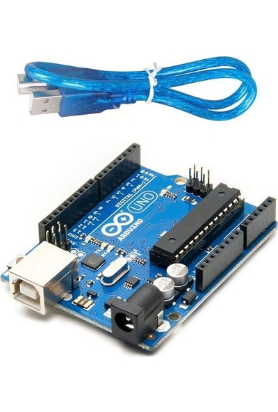 Arduino Uno R3 Dip Klon + USB Kablo Hediyeli