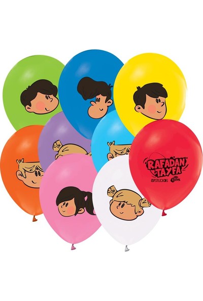 Crv Rafadan Tayfa Desenlı Renkli Balon 10 Adet
