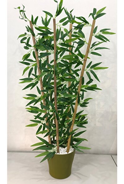 Bahçem Yapay Yapraklı Dekoratif Bambu Ağacı 90CM 5 Gövde