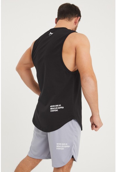 Gymwolves Erkek Kolsuz T-Shirt | Siyah | Erkek Spor T-Shirt | Workout Tanktop |